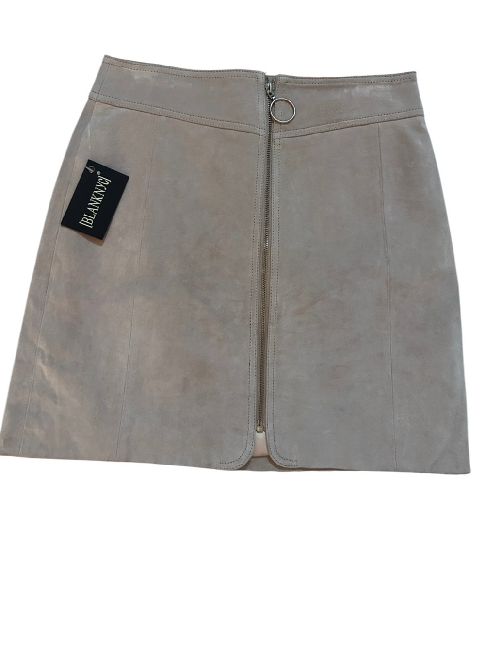Blank NYC Light Taupe Suede Zip Mini Skirt size 27 new with tags